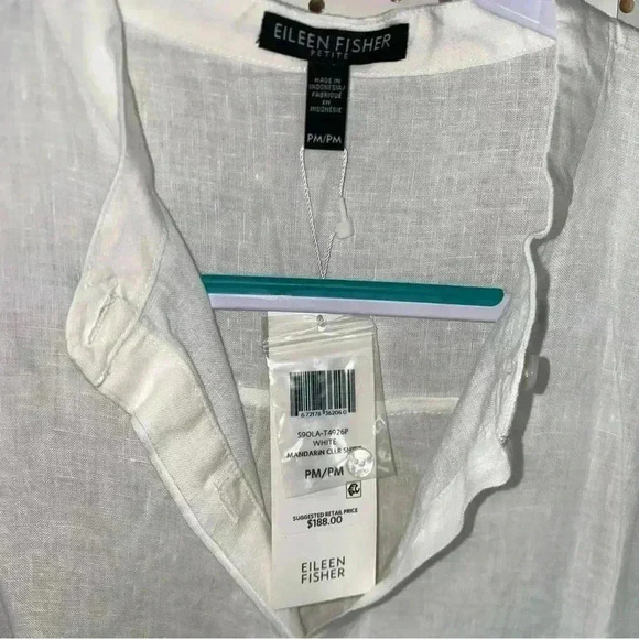 Eileen Fisher White Mandarín Top - Picture 3 of 5